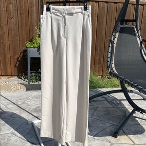 Zara Cream Wide-Leg Trousers